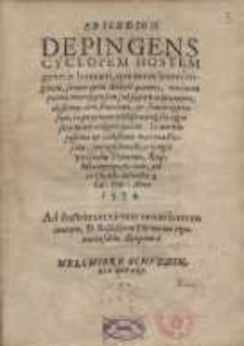 Epicedion depingens cyclopem hostem generis humani, qui more leonis rugientis, semper quem devoret quaerens, maximam partem mortalium suis sub sceptris militantium