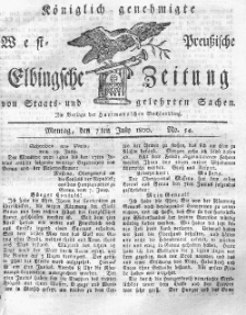 Elbingsche Zeitung, No. 54 Montag, 7 Juli 1800