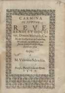 Carmina in nuptiis reverendi et docti viri Domini Michaelis Coleti ...