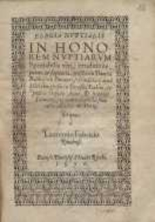 Elegia nuptialis in honorem ... Domini Balthasaris Sturmeri ...
