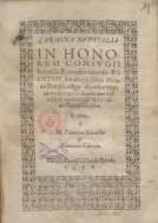 Carmina nuptialia in honorem coniugii ... Dionysii Sternbergij ...