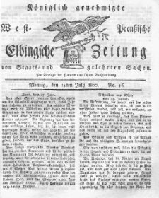 Elbingsche Zeitung, No. 56 Montag, 14 Juli 1800