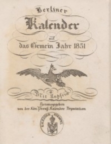 Berliner Kalender, 1831