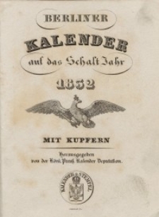 Berliner Kalender, 1832