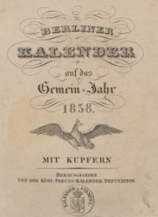 Berliner Kalender, 1838