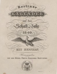 Berliner Kalender, 1840