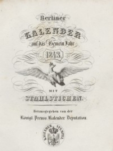 Berliner Kalender, 1843