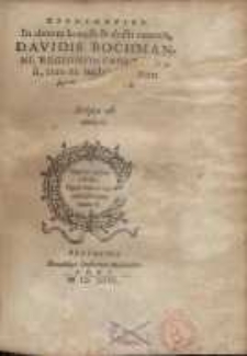 Propemptika in abitum honesti & docti iuuenis Davidis Bochmanni...