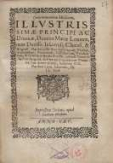 Certamen novem Musarum, Illustrissimae Principi [...] Mariae Leonorae, natae Ducissae Iuliacensi, Cliuensi et Bergensi, Marchionissae Brandenburgensi...