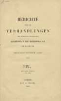 Berichte über die Verhandlungen der Königlich Sächsischen...T. XIV