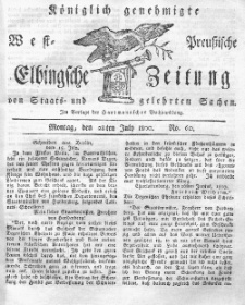 Elbingsche Zeitung, No. 60 Montag, 28 Juli 1800