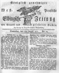 Elbingsche Zeitung, No. 63 Donnerstag, 7 August 1800