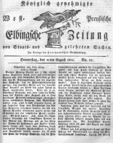 Elbingsche Zeitung, No. 67 Donnerstag, 21 August 1800