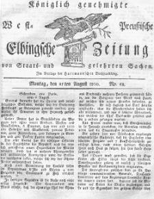 Elbingsche Zeitung, No. 68 Montag, 25 August 1800