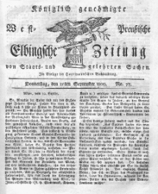 Elbingsche Zeitung, No. 77 Donnerstag, 25 September 1800