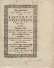 Theou megaloio hekēti, Ad theses hasce de locorum affectorum cognitione generali