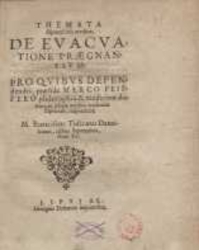 Themata disputationis medicae, de evacuatione praegnantium