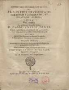 Dissertatio inauguralis medica de praecipuis diversitatis morborum ...