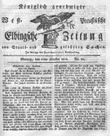 Elbingsche Zeitung, No. 80 Montag, 6 Oktober 1800