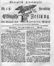 Elbingsche Zeitung, No. 81 Donnerstag, 9 Oktober 1800