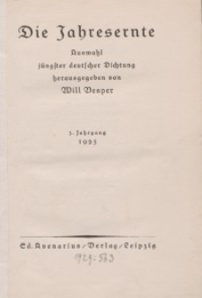 Die Jahresernte, 1925