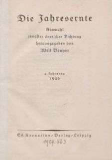 Die Jahresernte, 1926