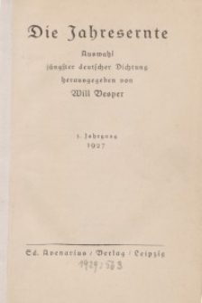 Die Jahresernte, 1927