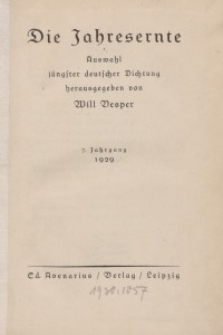 Die Jahresernte, 1929