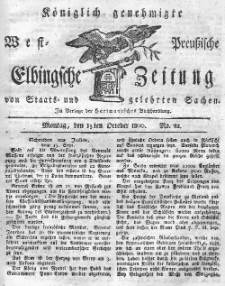 Elbingsche Zeitung, No. 82 Montag, 13 Oktober 1800
