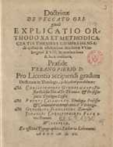 Doctrinae de peccato originali explicatio ortodoxa et methodica...