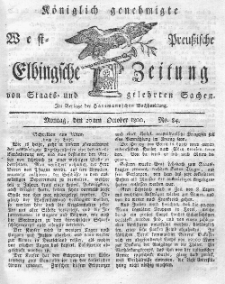 Elbingsche Zeitung, No. 84 Montag, 20 Oktober 1800