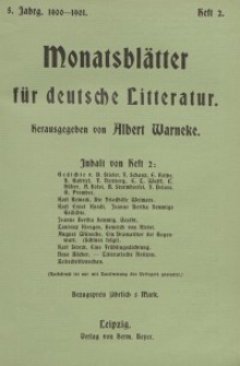 Monatsblätter für deutsche Litteratur, Jg. 5, H. 2.