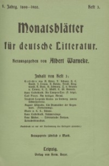Monatsblätter für deutsche Litteratur, Jg. 5, H. 3.