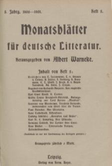 Monatsblätter für deutsche Litteratur, Jg. 5, H. 5.