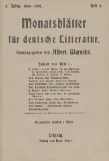 Monatsblätter für deutsche Litteratur, Jg. 5, H. 6.