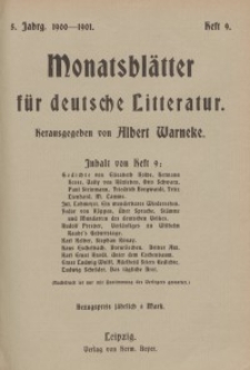 Monatsblätter für deutsche Litteratur, Jg. 5, H. 9.