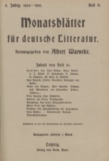 Monatsblätter für deutsche Litteratur, Jg. 5, H. 11.