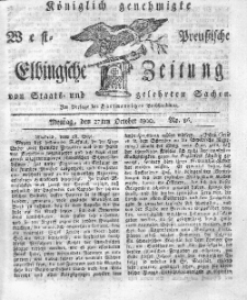 Elbingsche Zeitung, No. 86 Montag, 27 Oktober 1800