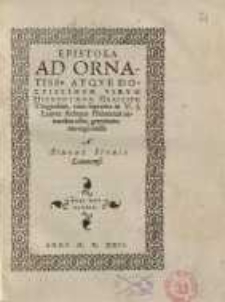 Epistola ad ornatiss atque doctissimum virum...