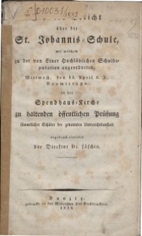 Bericht über die St. Johannis-Schule, 1832