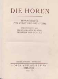 Die Horen, 1927-1928, T. 4 , cz.1
