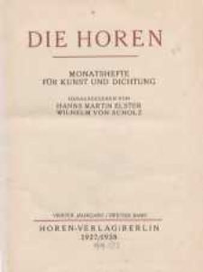 Die Horen, 1927-1928, T. 4 , cz.2