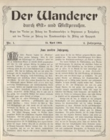 Der Wanderer durch Ost- und Westpreußen, Jg.2, 1905.