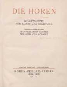 Die Horen, 1928-1929, T. 5, cz. 2