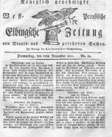 Elbingsche Zeitung, No. 89 Donnerstag, 6 November 1800