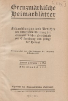 Grenzmärkische Heimatblätter, 1933-1934