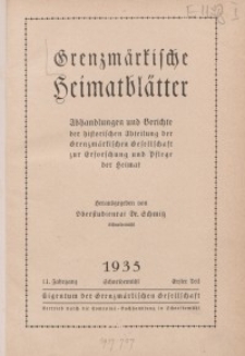 Grenzmärkische Heimatblätter, 1935-1936