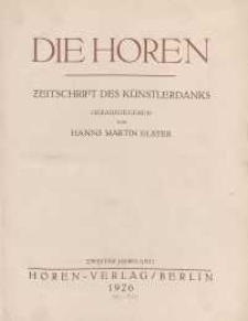 Die Horen, 1925-1926, T. 2