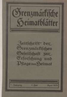 Grenzmärkische Heimatblätter, 1931-1932