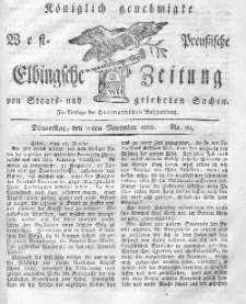 Elbingsche Zeitung, No. 93 Donnerstag, 20 November 1800